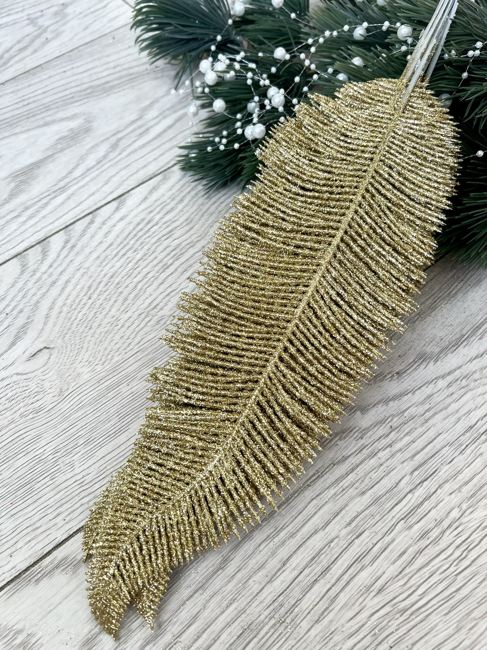 Лист папороті золотий (10 штук), фото 1