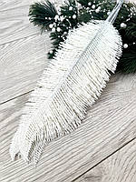 Білий, перламутровий лист папороті ( 10 штук), фото 3