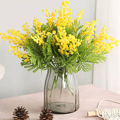 Мімоза штучна, кущик 36 см 7 гілочок, жовта