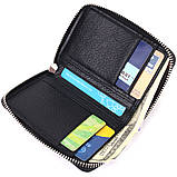 Гарний жіночий гаманець на блискавці з натуральної шкіри KARYA 21343 Чорний SC, код: 7803814, фото 6