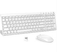 Бездротова клавіатура-миша, ультратонка повнорозмірна акумуляторна клавіатура та миша Jelly Comb 2,4 ГГц