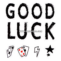 Тату переводка GOOD LUCK