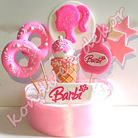 "Барби - розовая сказка" набор из сахарной мастики для украшения тортов и кондитерских изделий