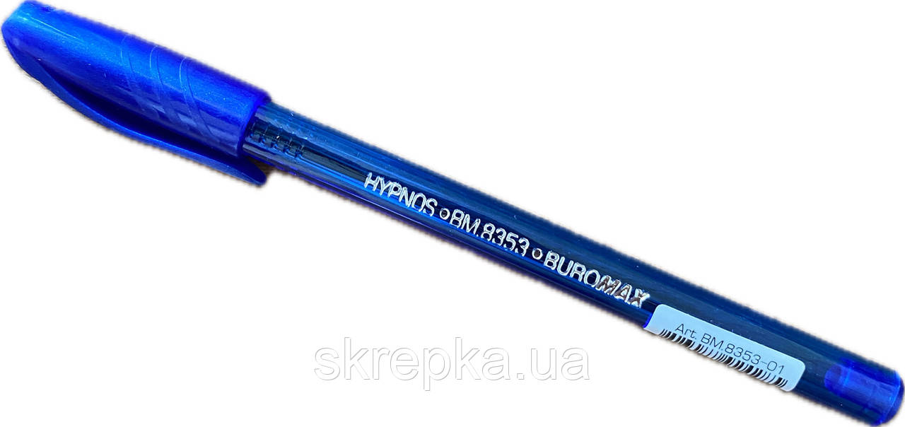 Ручка масляна Buromax 8353 HYPNOS 0,5 мм тригр.корпус сині чорнила