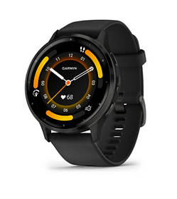 Смарт-годинник Garmin Venu 3 Slate stainless steel bezel with black case and silicone band (010-02784-01)