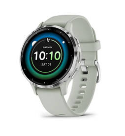 Смарт-годинник Garmin Venu 3S Silver stainless steel bezel with sage grey case and silicone band