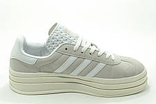 Кросівки Adidas Gazelle bold на платформі беж 40р., фото 3