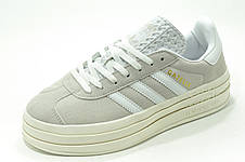 Кросівки Adidas Gazelle bold на платформі беж 40р., фото 4
