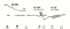 Глушник задн частина Ауді-AUDI: 100 82-91, 100 Avant 82-90, 200 79-82, 200 83-84, фото 4