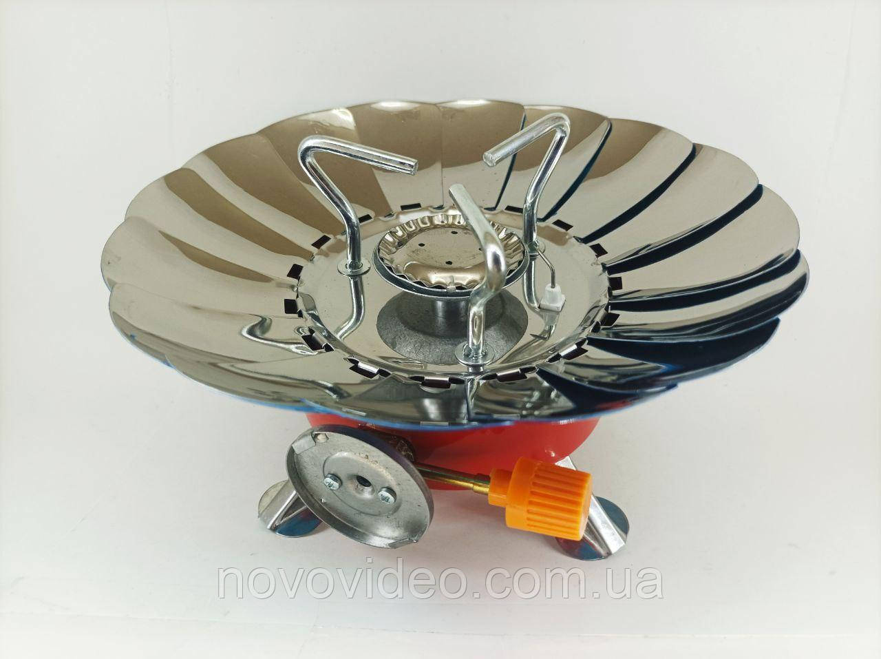 Плита газова K203 портативна, турістична під балончик з вітрозахистом