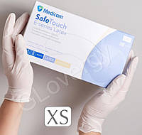 Перчатки латексные текстурированные без пудры Medicom SafeTouch размер XS, 100 шт