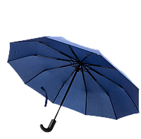 Мужской зонт Zest 10 спиц ручка-крюк полуавтомат 43621 синий высокое качество