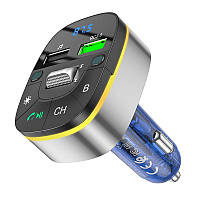 FM модулятор трансмиттер Bluetooth гарнитура в авто Hoco E71 2USB + 3.4A