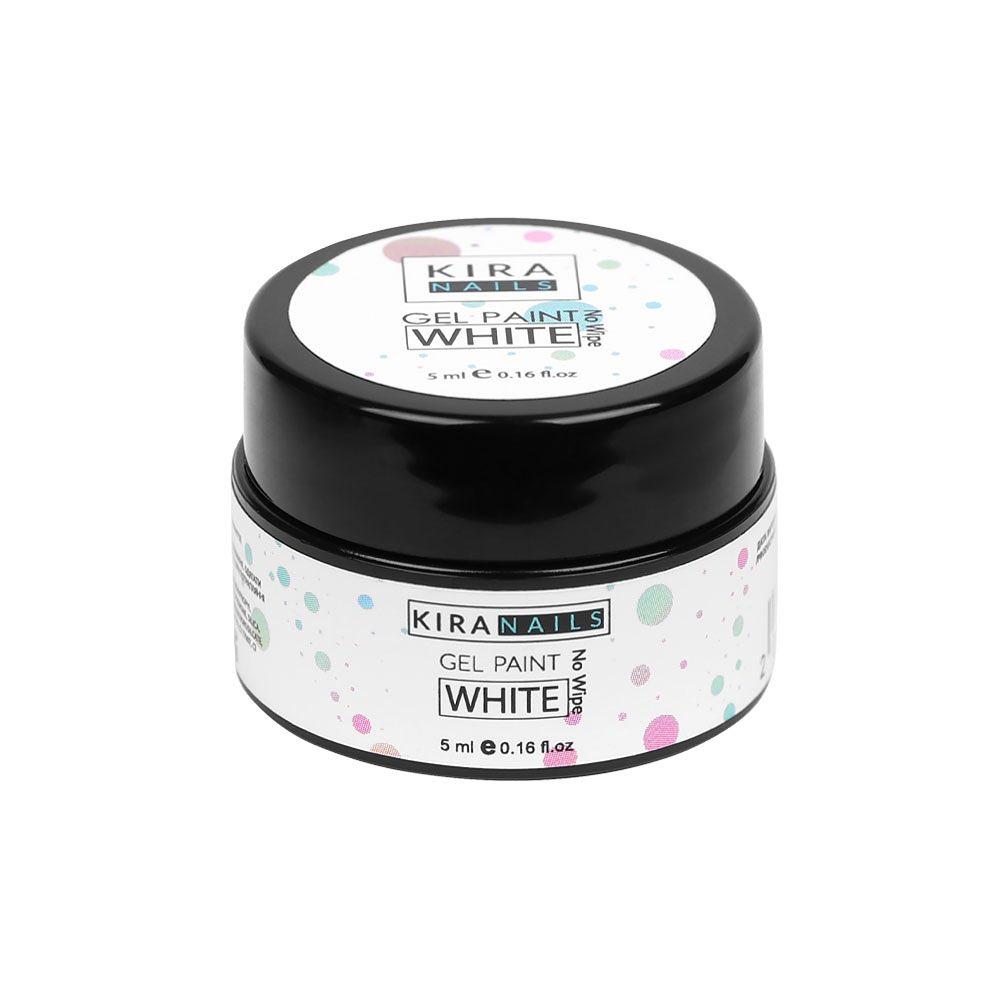Гель-фарба Kira Nails без липкого шару (белый) 5 мл, фото 1