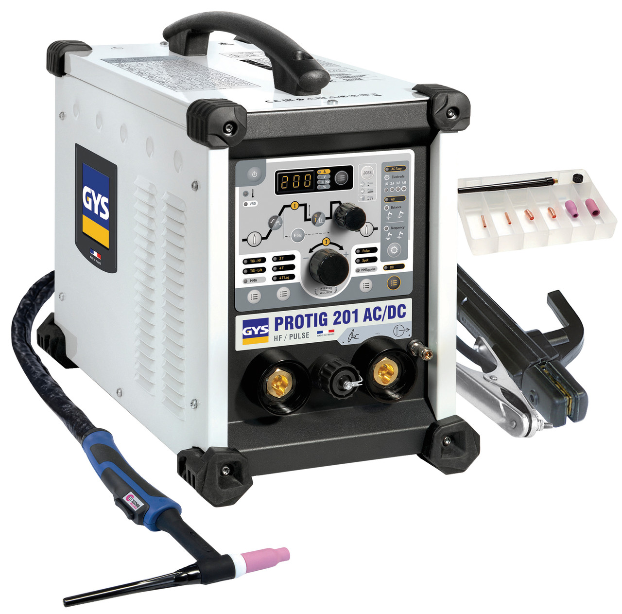 Апарат аргонодугового зварювання GYS Protig 201 AC/DC FV з аксесуарами SR26DB, фото 1