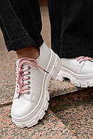 Стильные белые женские кроссовки на платформе демисезонные женские кроссовки эко-кожа