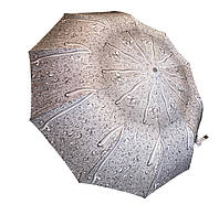 Жіноча парасолька напівавтоматична, 10 спиць, сіра, з краплями дощу