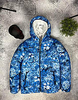 Куртка з трояндами блакитна 7-445 висока якість
