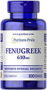 (уцінка термін по 10.24) Насіння пажитника Puritan's Pride Fenugreek Seed 610 мг 100 капс.