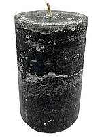 Свічка циліндр чорна/сіра 9\6 см