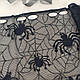 Чорна накидка, шторка павутина на Хеллоуїн "Павуки і кажани" 150*50см, фото 9