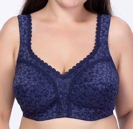 Бюстгальтер із широкими бретелями великого розміру без кісточок жіночий, синій Elita