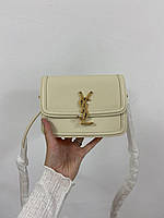 Женская подарочная сумка клатч Yves Saint Laurent Small Solferino Cream (кремовая) KIS99040 красивая YSL