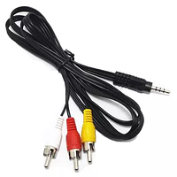 Відеокабель mini-Jack 3.5 мм 3RCA М-М 1.8 м Black