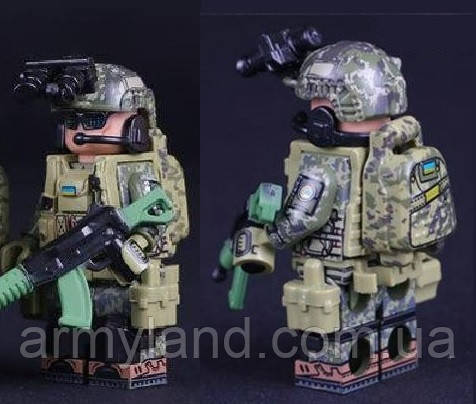 Фігурка солдата ЗСУ 1шт. + амуніція + зброя, конструктор блочний, BrickArms