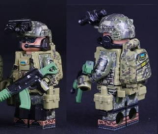 Фігурка солдата ЗСУ 1шт. + амуніція + зброя, конструктор блочний, BrickArms