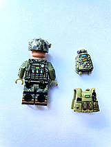 Фігурка солдата ЗСУ 1шт. + амуніція + зброя, конструктор блочний, BrickArms, фото 2