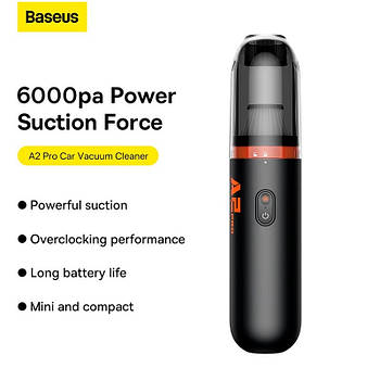 Автомобільний пилосос Baseus A2Pro Car Vacuum Cleaner(6000pa) Black (VCAQ040001)