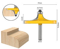 Фреза 6411 по дереву радиусная вытянутая - хвостовик 8мм