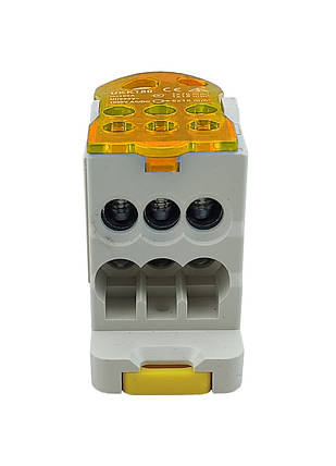 Розподільчий блок на DIN-рейку РБД160A жовтий Ny95504702, фото 2