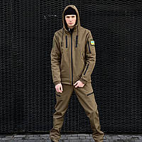 Тактичний костюм Soft Shell койот Чоловічий комплект софтшел штани та куртка