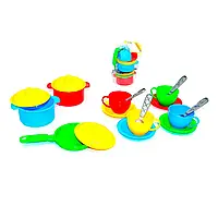 "Маринка 1" 0687 (24) "Technok Toys" 2 каструлі, сковорідка, 3 кришки, 4 чайні сервізи, в пакеті