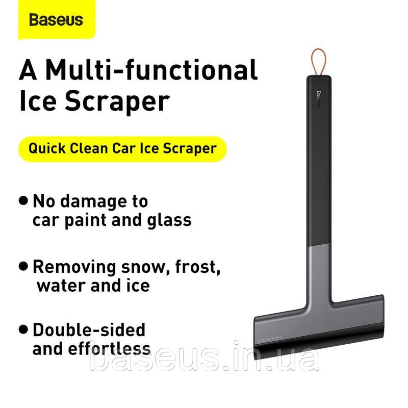 Автомобільний Скребок для льоду Baseus Quick Clean Car Ice Scraper Black