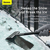 Автомобільний Скребок для льоду Baseus Quick Clean Car Ice Scraper Black, фото 5