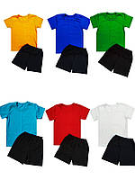 Комплект для детского сада (футболка-хлопок и черные шорты--интерлок)