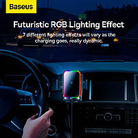 Автомобільний тримач з бездротовою зарядкою Baseus Halo Electric 15W, фото 7