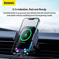 Автомобільний тримач з бездротовою зарядкою Baseus Halo Electric 15W, фото 5