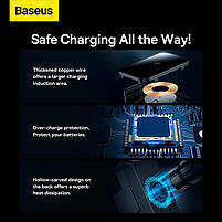 Автомобільний тримач з бездротовою зарядкою Baseus Halo Electric 15W, фото 4