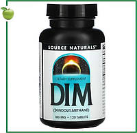 DIM (дииндолинметан), 100 мг, 120 таблеток, Source Naturals, США