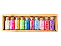 Набор разноцветного Бисера для создания Украшений "Роскошь Цветов" в стеклянных баночках