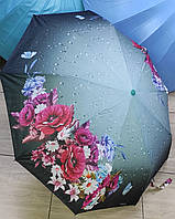 Женский зонт Цветы 9 спиц "анти ветер"