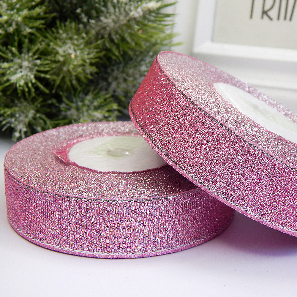 Стрічка парчова 2 см, рожева