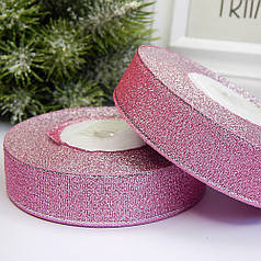 Стрічка парчова 2 см, рожева