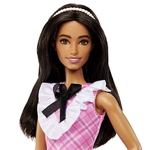 HJT06 Іграшка Лялька Barbie Модниця 30 см у рожевому платті з жабо, фото 5
