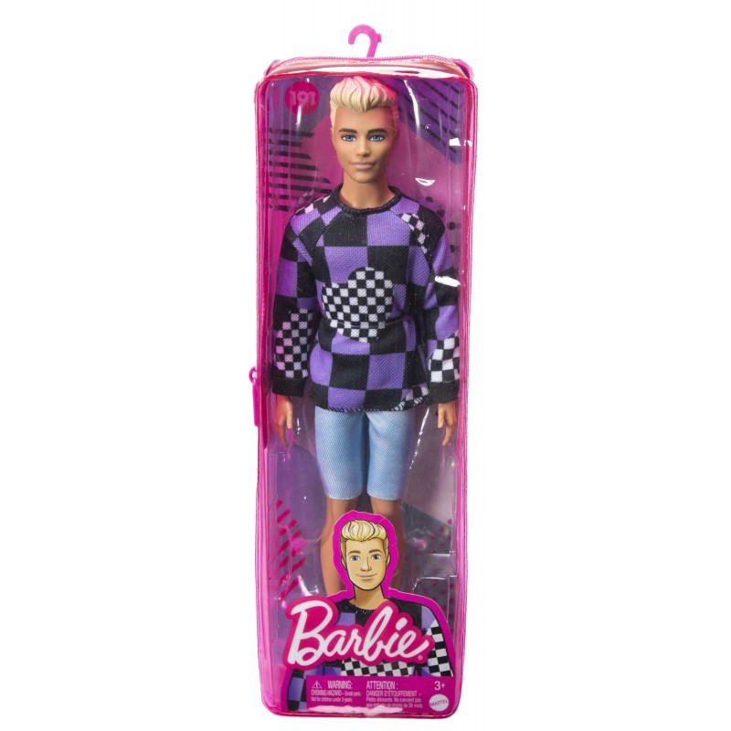 HBV25 Лялька Кен Модник32 см у светрі в клітинку Barbie
