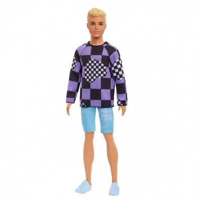 HBV25 Лялька Кен Модник32 см у светрі в клітинку Barbie, фото 2